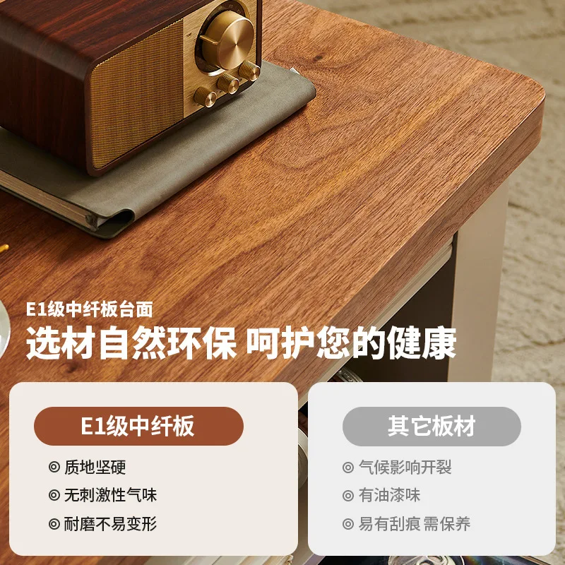 Movable side table Solid wood small table Living room Multifunctional storage Small apartment cart Coffee table