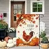 DLZDN Fall Chicken Garden Flag Pumpkin Maple Leaves Flag 12×18 Inch Double Side Vertical Burlap Farmhouse Yard Sign Autumn T jjp