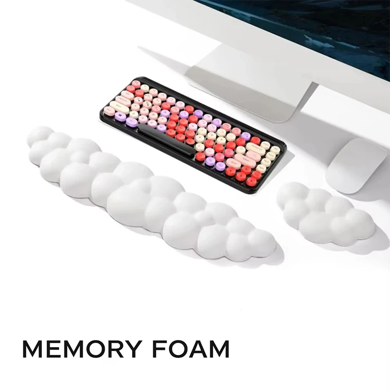 Keyboard Cloud Wrist Rest Pad Relief Mouse Wrist Support Mousepad With Ergonomic Mouse Pad Typing Wrist Memory Foam Palm Rest