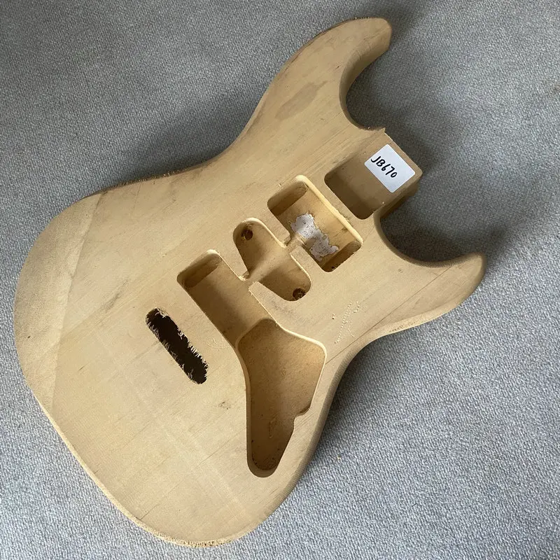 JB670 No Paints 6 String ST Electric Guitar Body HSH Pickups Tremolo Bridge Unfinished Natural Solid Basswood DIY Parts