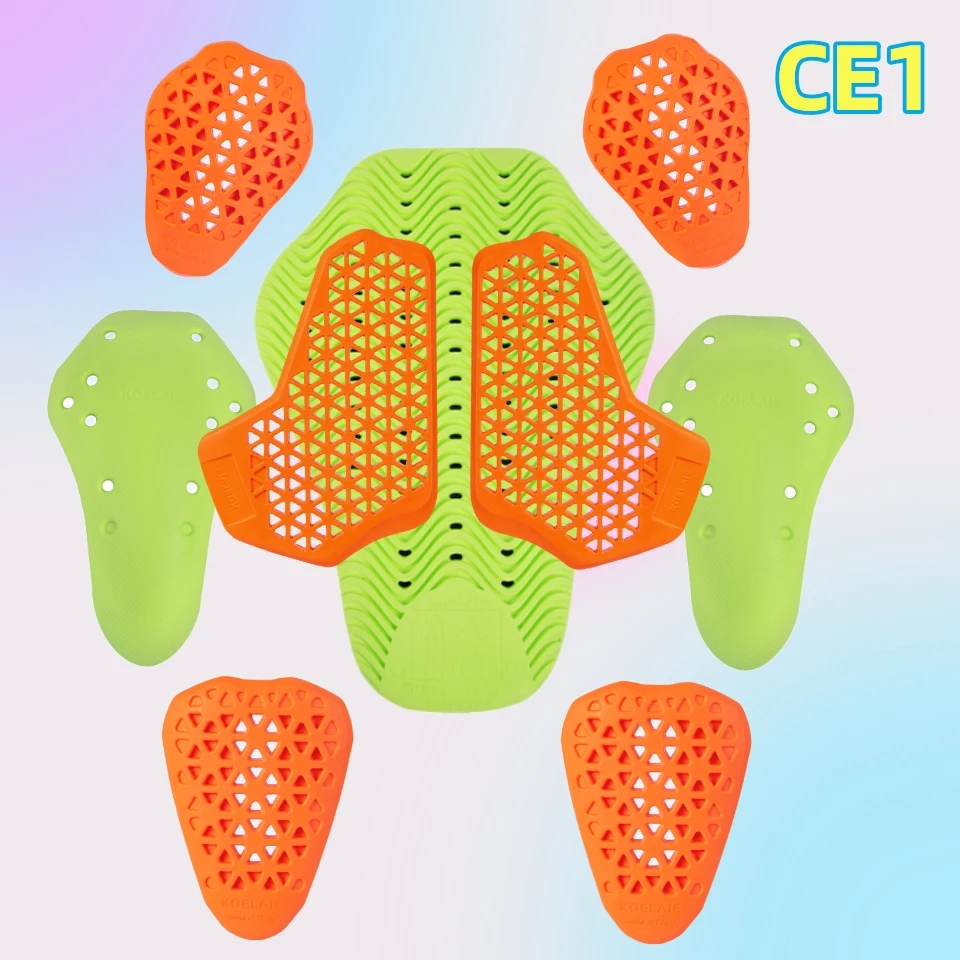 

CE оранжевая/зеленая куртка с вставками, защитные приспособления, мягкая, высокая эластичность, спина, локти, грудь, колено, бедра, куртка, брюки, защитное внутреннее снаряжение