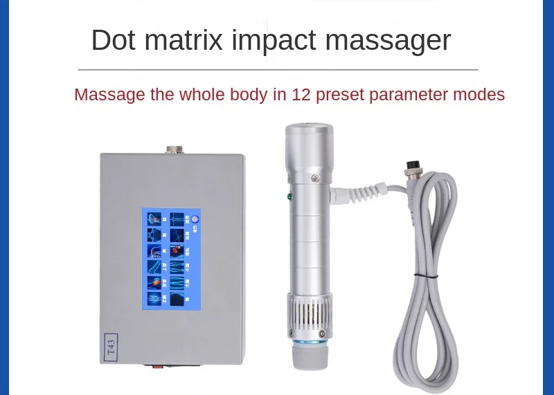 Shock Wave Physiotherapy Instrument Dot Matrix Shock Wave Pain Physiotherapy Instrument Massaging Machine Spine Gun Factory