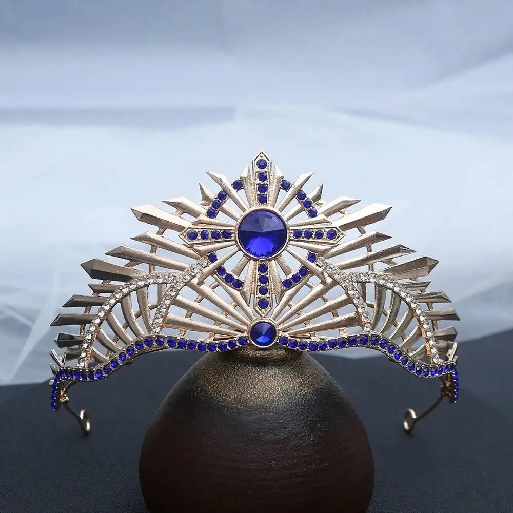 

Диадемы королевского короля в стиле барокко для мужчин, круглые средневековые золотые короны для женщин, костюм ведьмы, диадема, европейские головные уборы