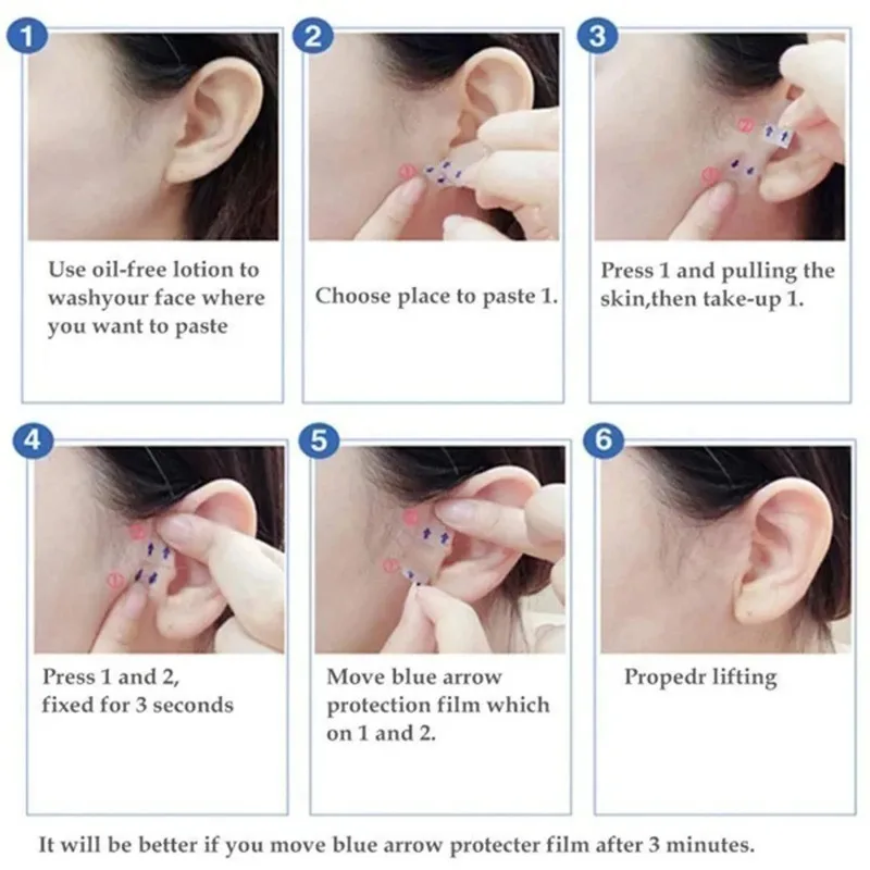 40Pcs Lifting Face Stickers Invisible Transparent Thin Face Patches Lift Tools V-Shape Face Wrinkle Sagging Skin Adhesive Tape image 6
