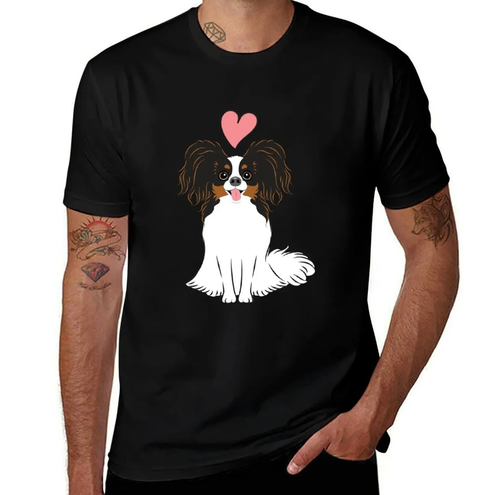 LOVE t T-Shirt Color quality man man brand Dog luxury shirts Papillon t high t shirt man graphic Tri shirt cotton