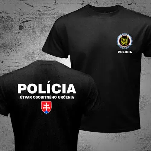 Slovakia Special Forces Tactical Unit Lynx Commando Swat T-shirt Short Sleeve Casual Cotton O-Neck Mens T Shirts