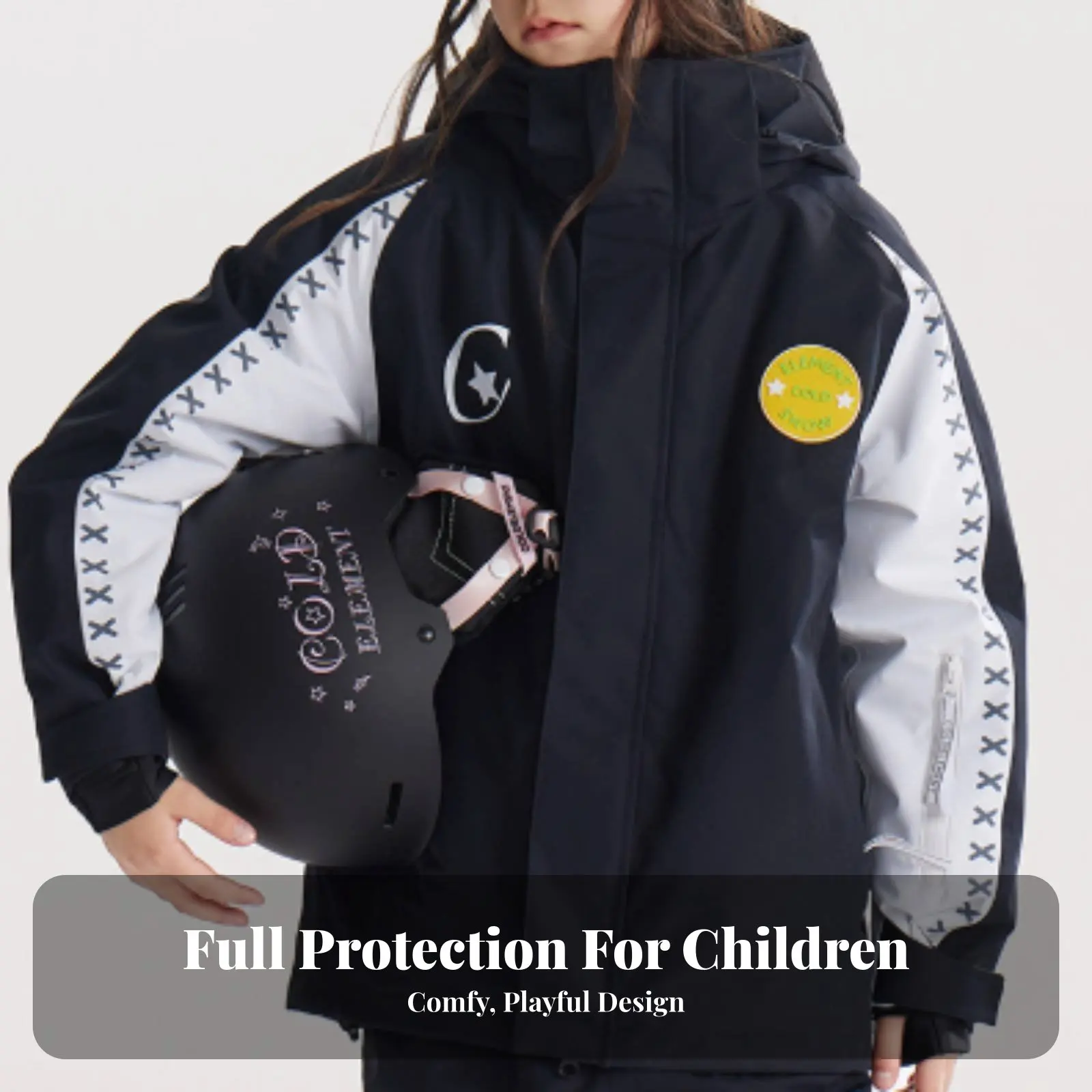 

Зимний шлем для детей, детский лыжный шлем, для катания на двух досках, ударопрочный, с мультяшным принтом, для мальчиков и девочек, регулируемый размер