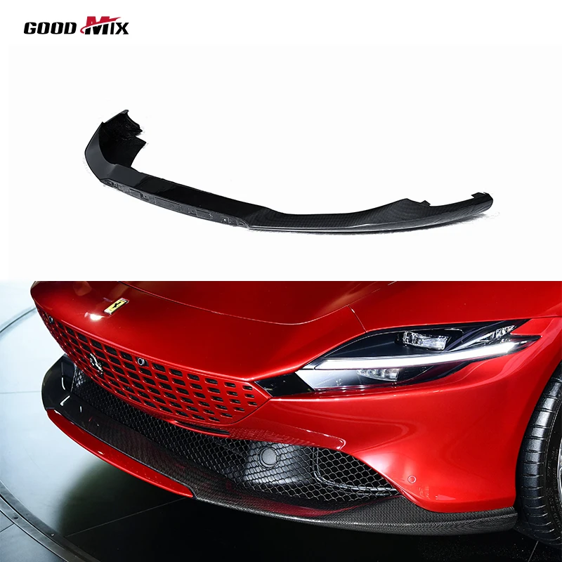 OEM Style Prepreg Dry Carbon Fiber Body Kit Front Bumper Lip Spoiler Splitter for Ferrari Roma