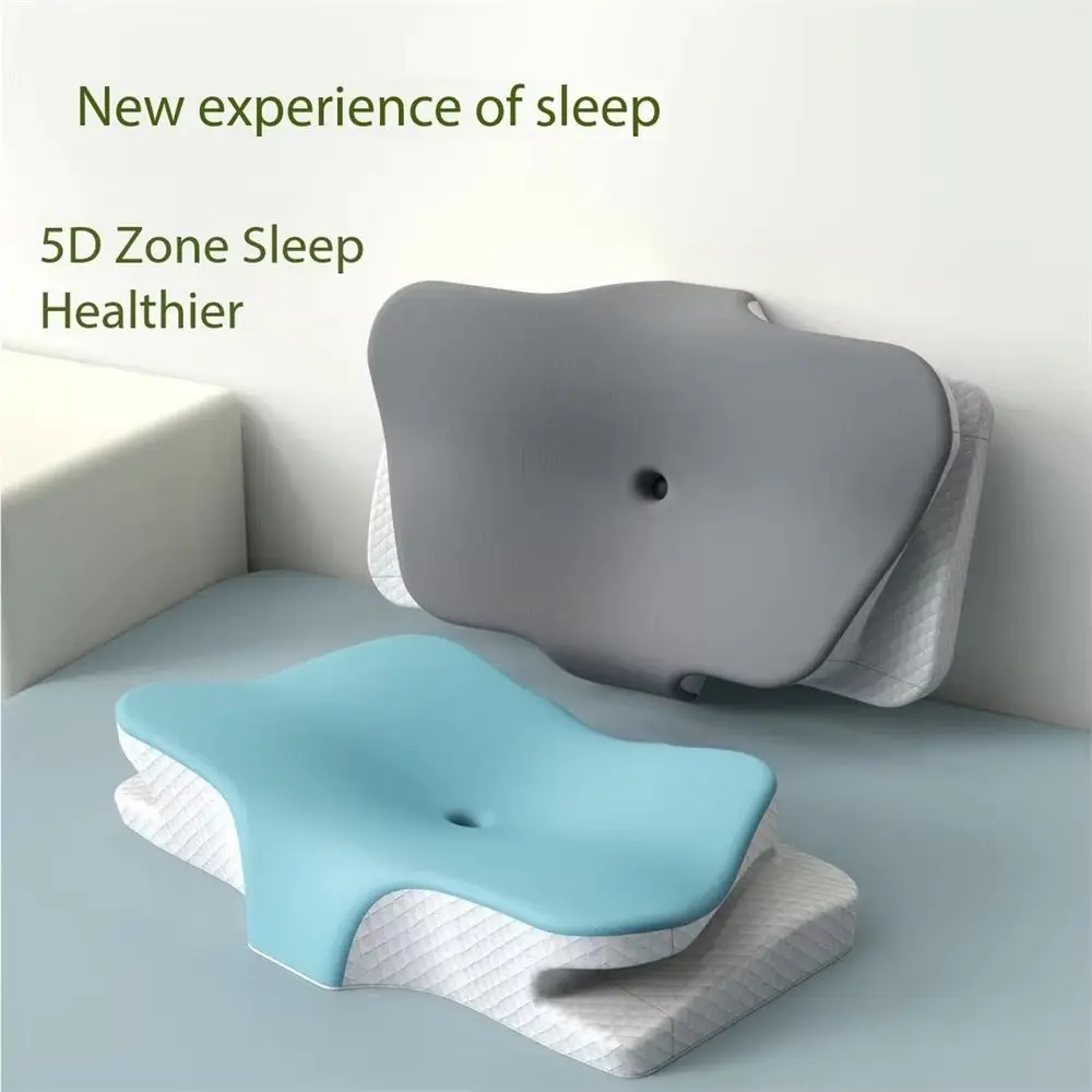 

Butterfly Shaped Ergonomic Neck Pillow Slow Rebound 5D Partition Orthopedic Pillow Breathable Adjustable Neck Guard Pillow