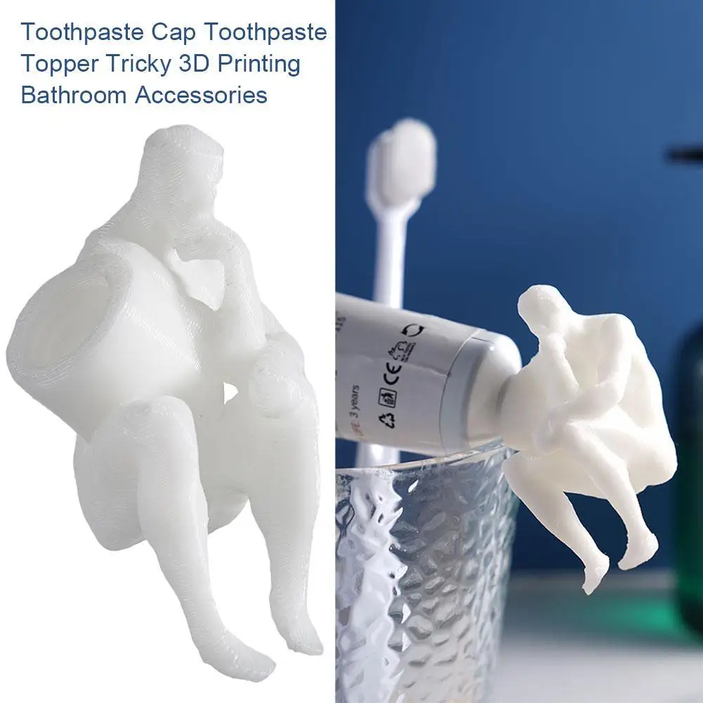 Thinker Shit Little Man Squeezing Toothpaste God Tool  Creative And Funny 3D Printing Toothpaste Head  Interesting