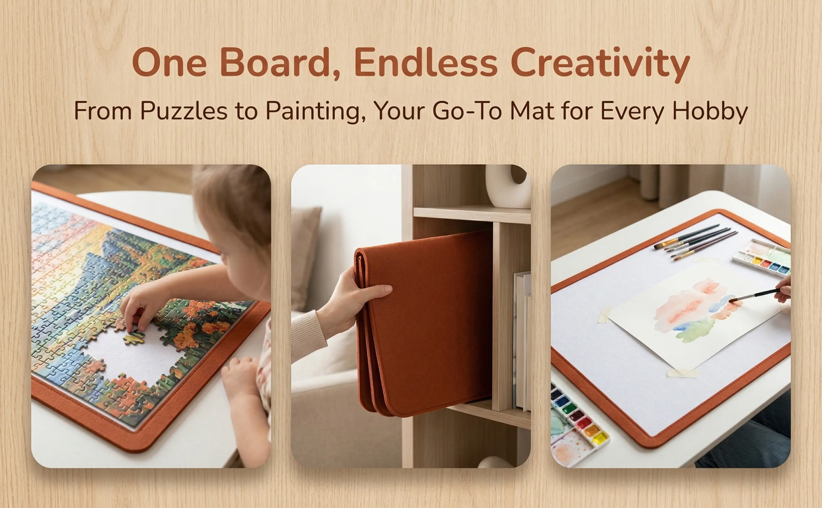 Puzzle Mat Foldable Non-Slip Puzzle Board Frame Convenient Portable Organizer Display Board for Home School Kindergarten