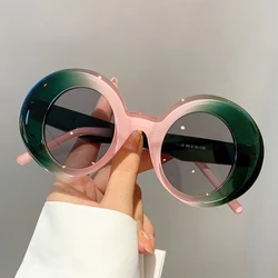 KAMMPT Vintage Round Sunglasses Women 2023 New Fashion Candy Color Outdoor Beach Shades Trendy Ins Brand Designer UV400 Eyewear