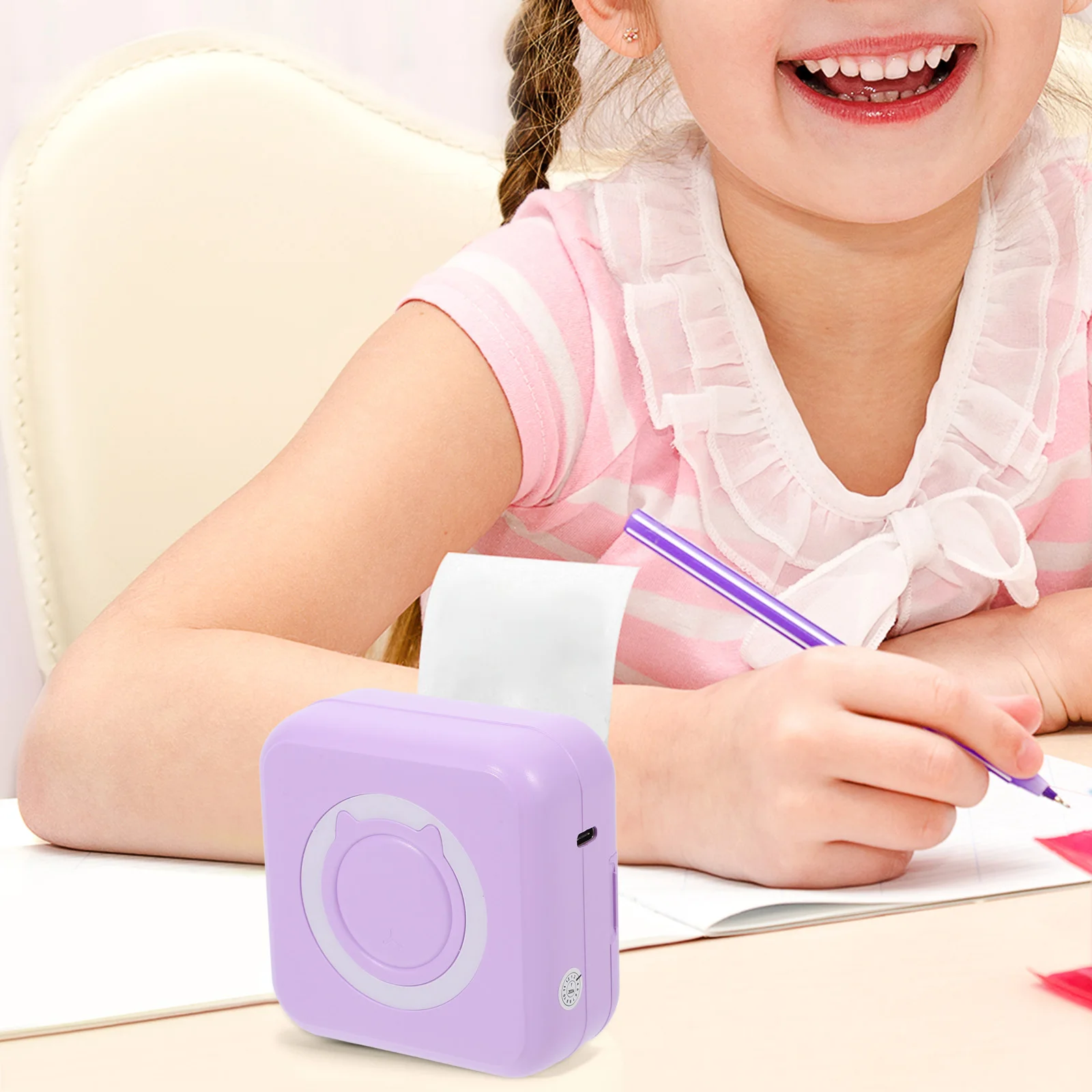 

Portable Printer Sticker Mini Scrapbook Supplies Heat Sensitive Purple Instant Picture Student
