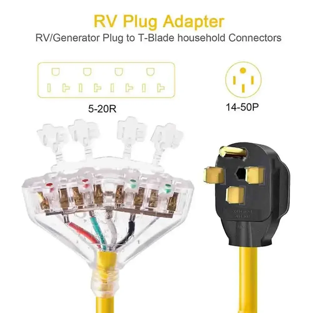 14-50P RV/generator Plug 4 Cores 250V 50A 12.5w Self-locking Plug Connector Adapter Cord Power Tool Accessories