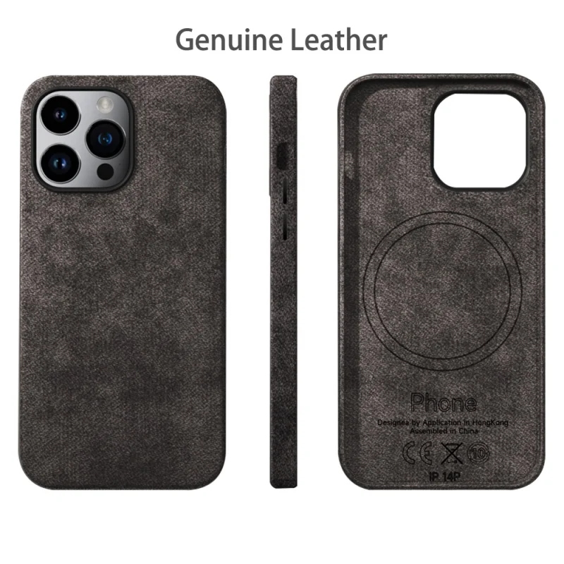 

Suede Genuine Leather Magsafe Phone Case for Iphone 12 13 14 Pro Max 14Plus Anti-drop Anti-sweat Imported Material Luxury Shell