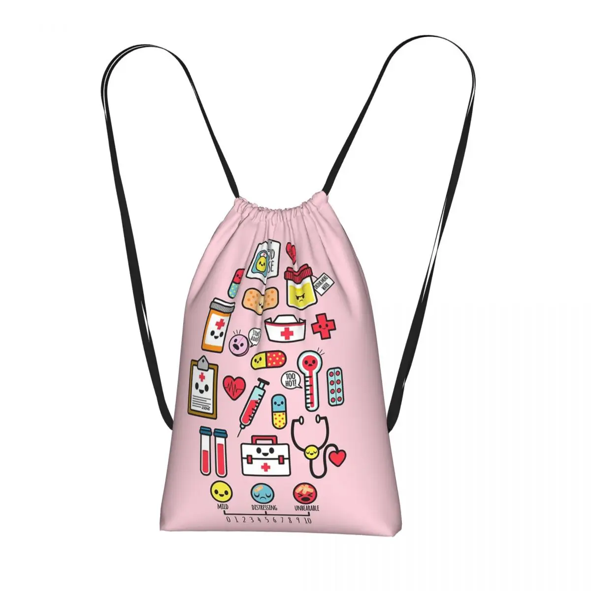 Proud To Be A Nurse Pink Drawstring Backpack Sports Gym Bag Lightweight Foldable Storage Drawstring Bag for Men Women
