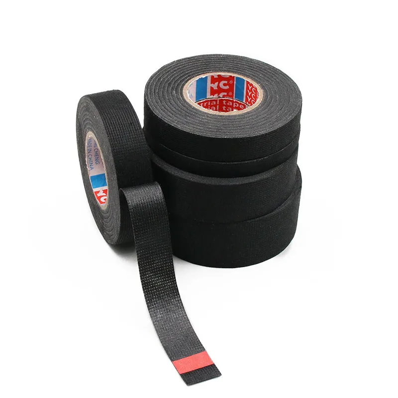 1pc Heat-resistant Adhesive Cloth Fabric Tape For Car Auto Cable Harness Wiring Loom Protection Width 9/15/19/25/32MM Length 15M
