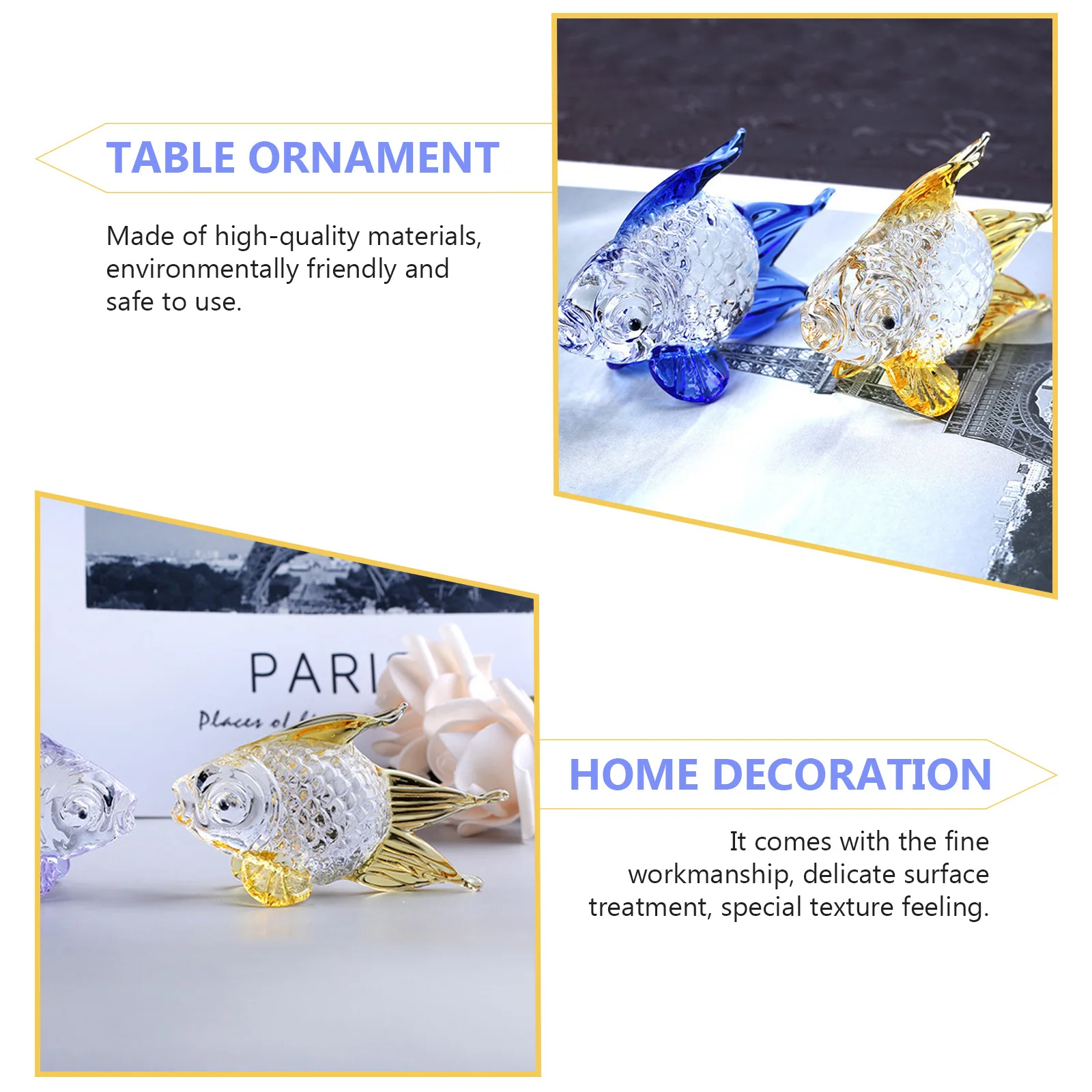

1Pcs Glass Goldfish Ornament Special Texture Desktop Decoration Home Office Aquarium Supplies Home Decoration Gift
