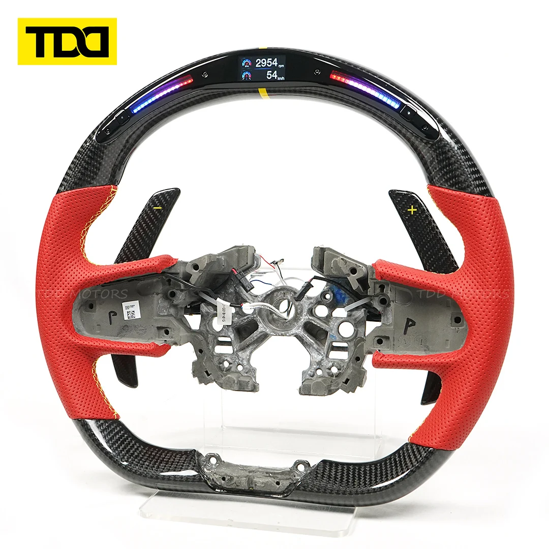 TDD Motors Customized 100% Real Carbon Fiber LED Screen Data Display Steering Wheel/Paddles Fits for Lotus EMIRA 2023 2024 2025