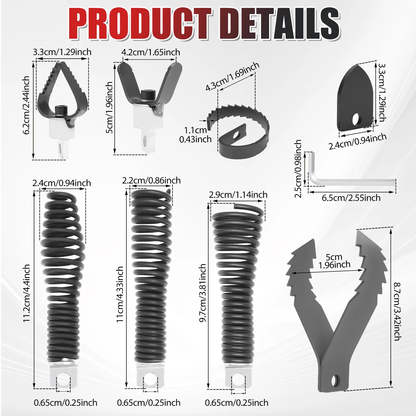 Drain Snake Drill Attachment Drain Cleaner Cutter Head Used in 50-100FT Electric Drain Snake for 5/16 to 3/4'' Drain Snake Cable