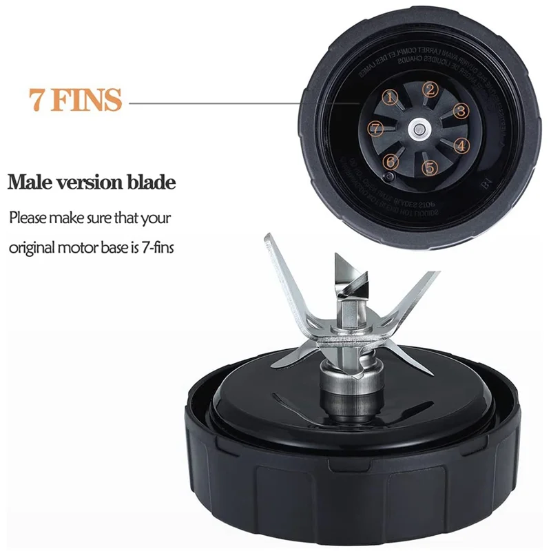 Stainless Steel Blade Replacement for Ninja SS351 Foodi, SS151 TWISTi DUO, SS401, SS101 Blender (7 Fins)