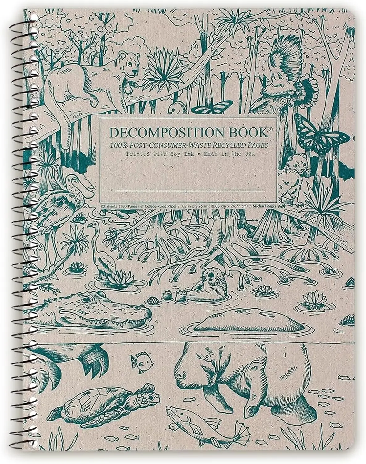 

Eco-Friendly Spiral Notebook, College Ruled, 160 Pages, Recycled Paper, Made in USA