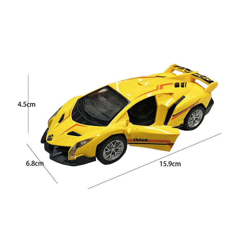 لعبة أطفال سيارة صوت و ضوء الجمود نموذج سيارة يمكن فتح الباب سيارة رياضية عيد ميلاد الأطفال هدية الموسيقى سباق اللعب