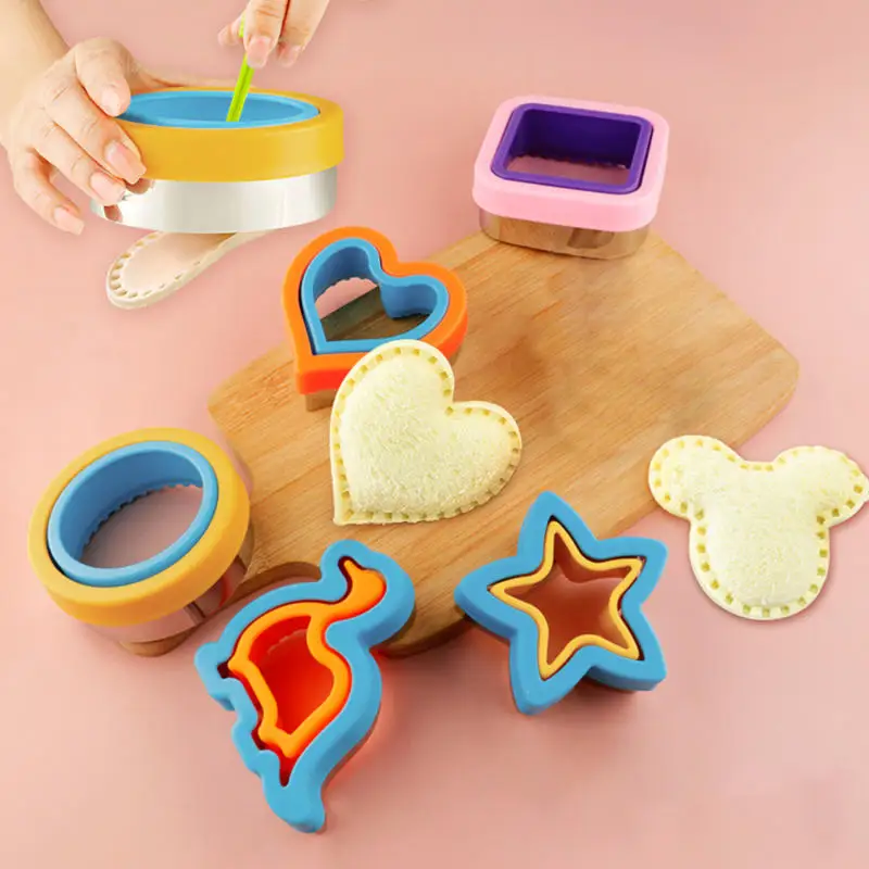 Sandwich Cutters Set For Children Food Cookie Maker Bread Biscuits Mold DIY Cute Shape Baking Accessories For Lunch Bento Box