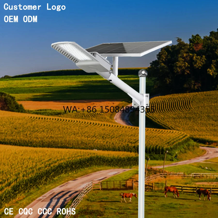 High Brightness 200W LED Monocrystalline Silicon Solar Road Street Lights Motion Sensor IP65 Waterproof 50000 Hours Lifespan