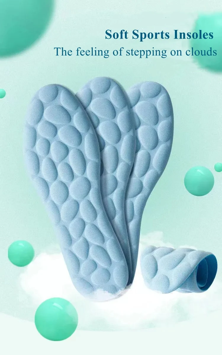 2 Stück/4 Stück Fußmassage-Einlegesohle, atmungsaktiv, bequem, weiche Einlegesohle, Memory-Schaum-Sohle, Sport-Einlegesohle für Herren und Damen – Detail 2