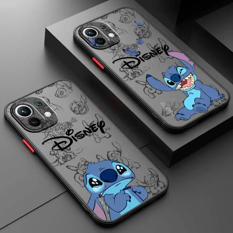 Disney Stitch Baby Cute For Xiaomi Mi 13 12 12T 11T 11 11i 10T 10 9T Pro Lite Ultra 5G Frosted Translucent Phone Case