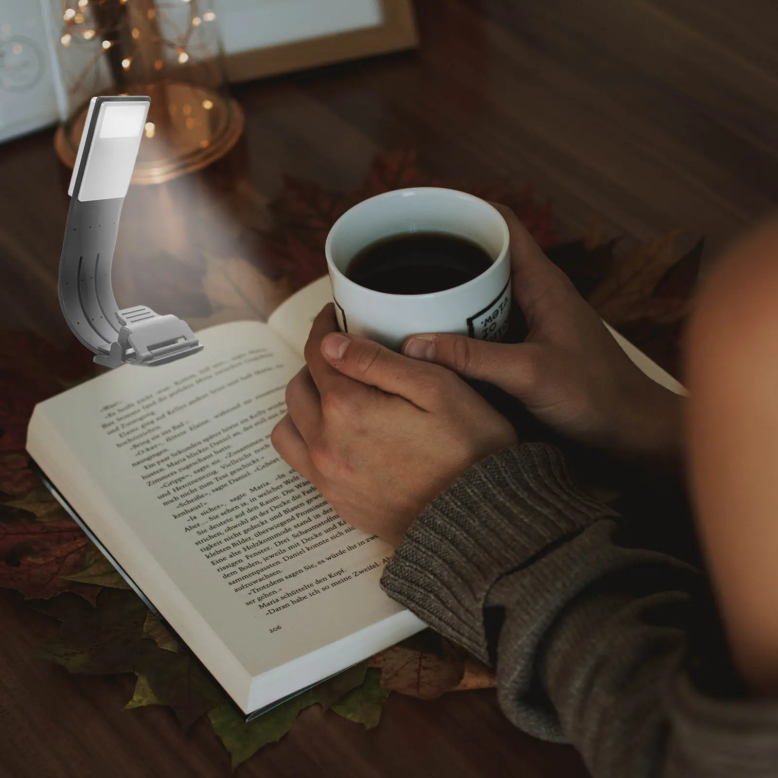 Book Light LED Clip Reading Lamp USB Rechargeable Flexible Plastic Bracket Magnetic Base Adjustable Reading Light