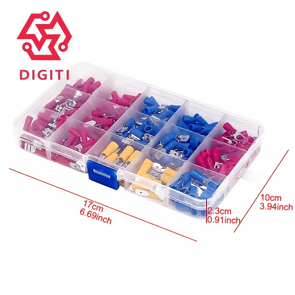 280pcs 와이어 커넥터 키트 남성 여성 절연 터미널 콜드 크림프 터미널 모듬 크림프 터미널 스페이드 버트 커넥터 키트
