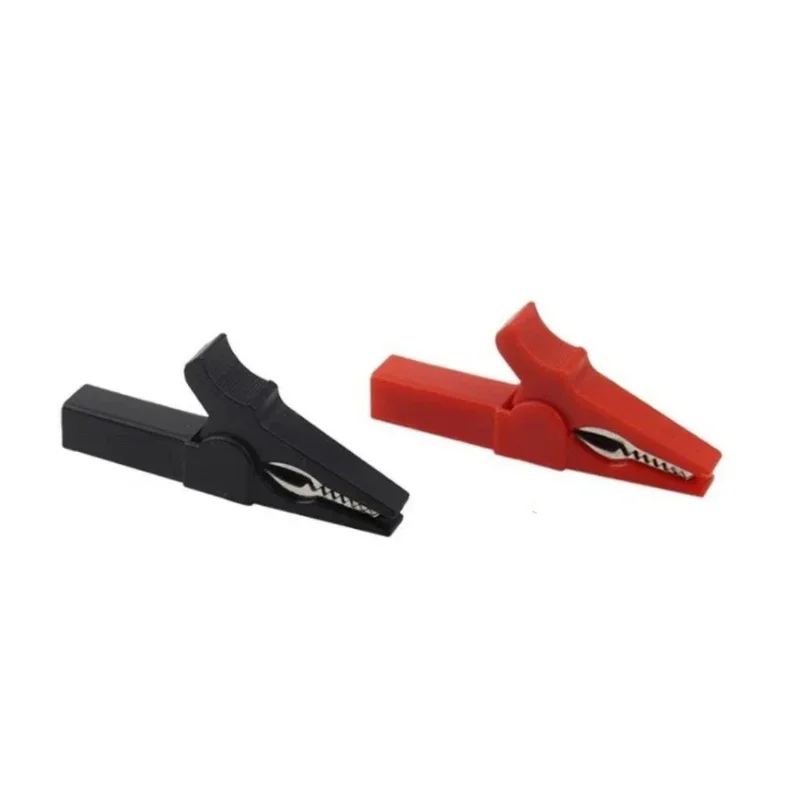 Alligator Clips wire Metal Connector DIY Clips Test Probe Black Red Color Cableinsulated clamp testing Clamp Jumper Line