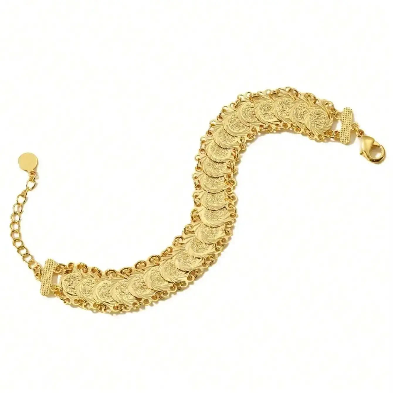 gold plated middle east coin chain bracelet for women arabic totem bracelet wedding festival jewelry gift
