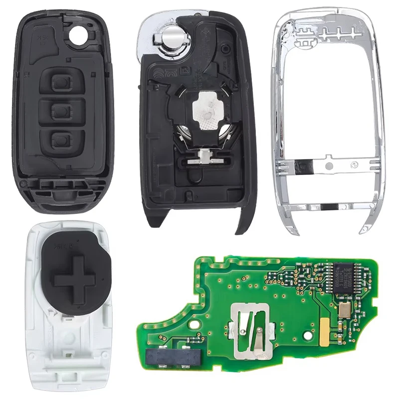 KEYECU 3 Buttons 433MHz 4A Chip for Renault Megane 4 Captur Kadjar Symbol Auto OEM Board Flip Remote Key Fob CWTWB1G767 No Blade