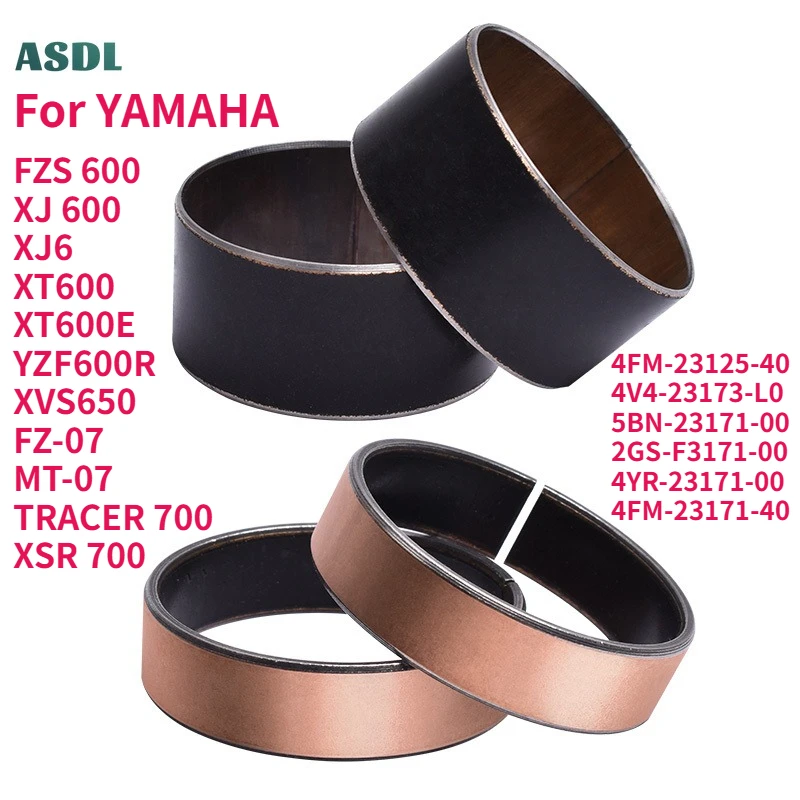 41mm Front Fork Bushings Copper Guide Rails For YAMAHA FZS600 XJ600 XJ6 XT600 YZF600R XVS650 FZ-07 MT-07 MT07 TRACER700 XSR700