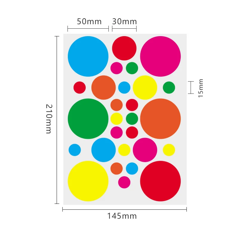 112 Pcs Round Shape Stickers 4 Sheets Self-Adhesive Stickers Set 3 Sizes Dot Stickers Kit for Scrapbooks Water Bottles Mailboxes - view 6