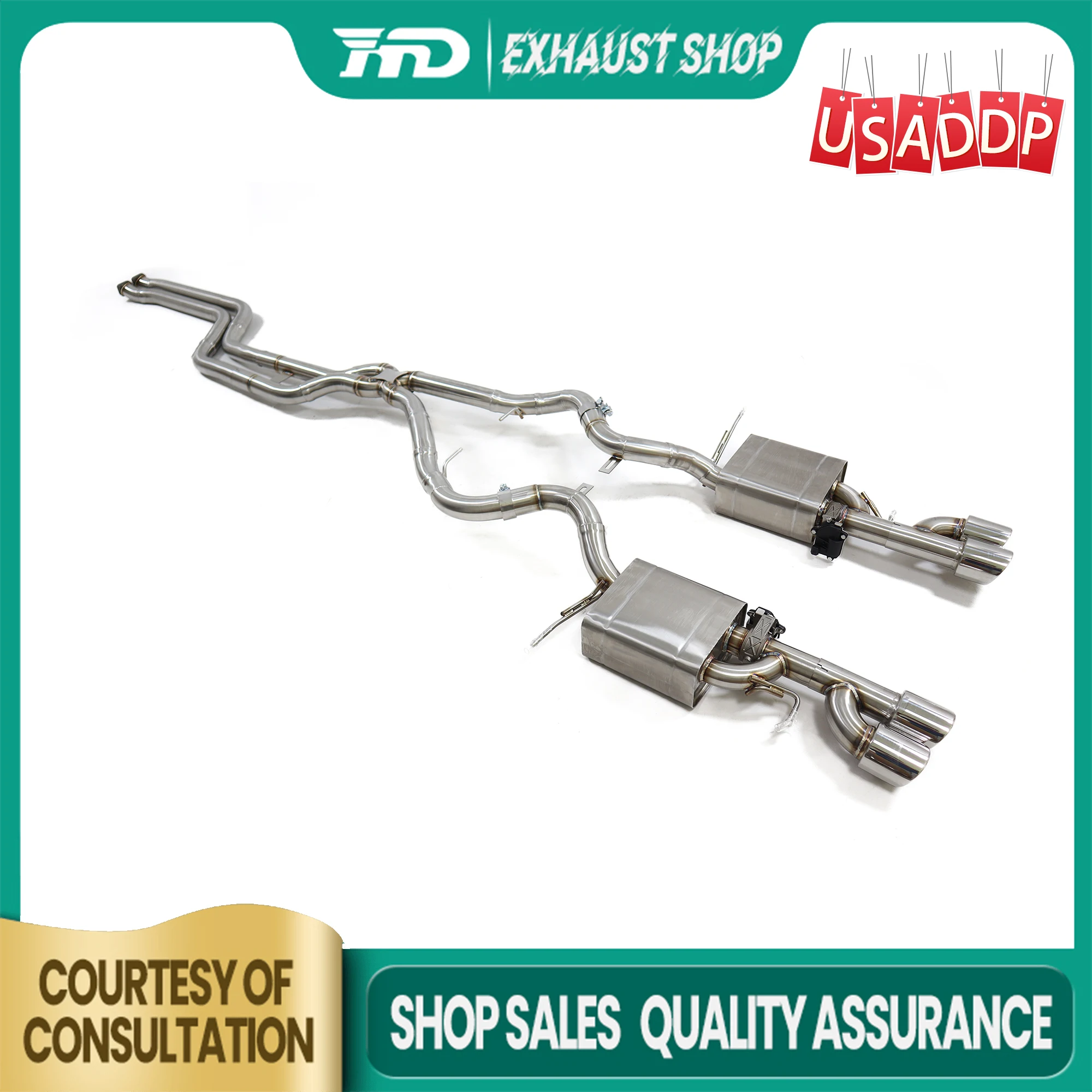 

Exhaust system for BMW E92 335i upgrade M3 Electronic valves High performance Muffler SS304 Tips Catback