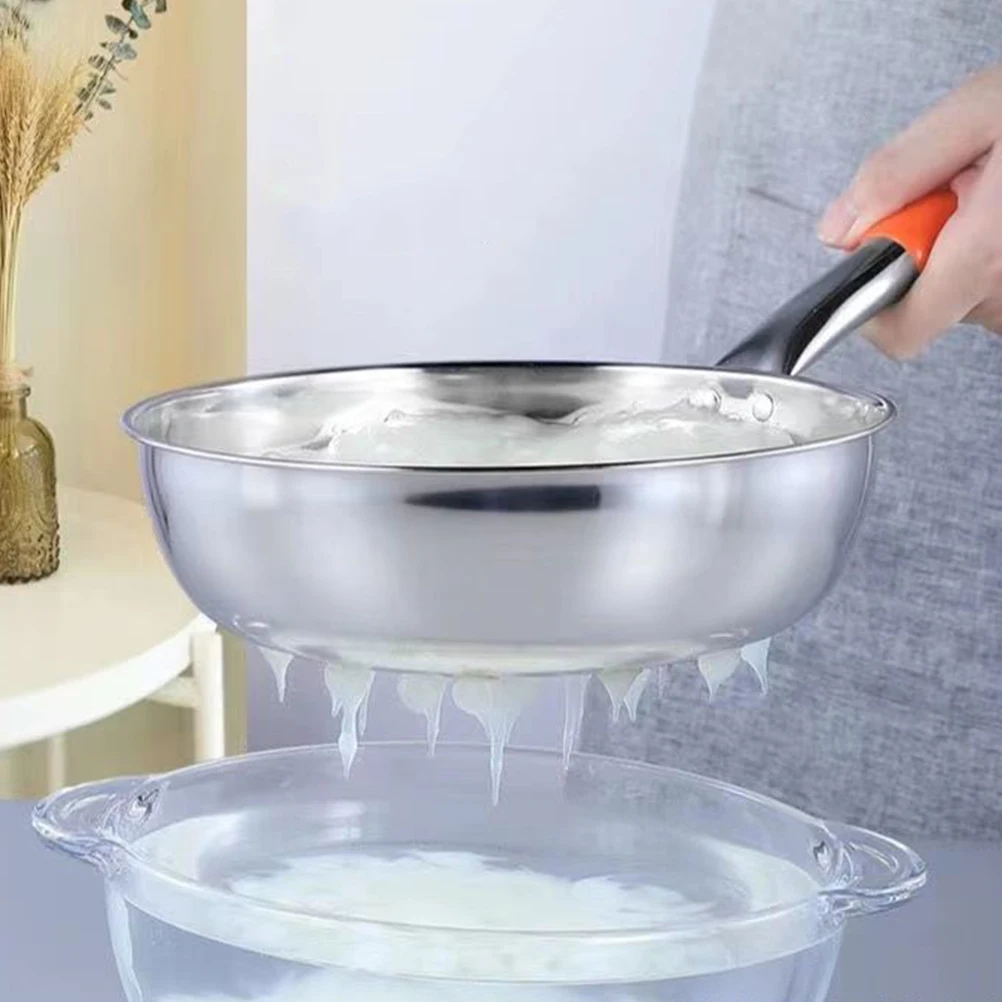 

Large Hole Slotted Spoon Stainless Steel Noodle Strainer for Kitchen Draining Pasta and Food Colander Portable Handle Cooking