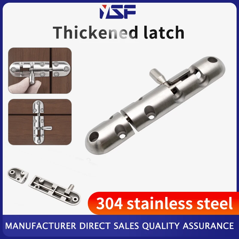 

Stainless Steel Door Latch Anti-theft Hasp Buckle Bolt Hotel Office Security Lock Wooden Gate Window Kitchen Home Improvement