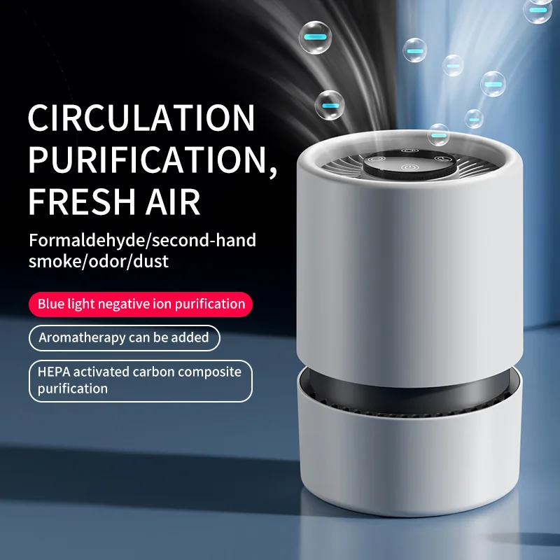 Household Negative Ion Air Purifier Smoke and Odor Removal Formaldehyde Composite Filter Portable USB Air Purifier