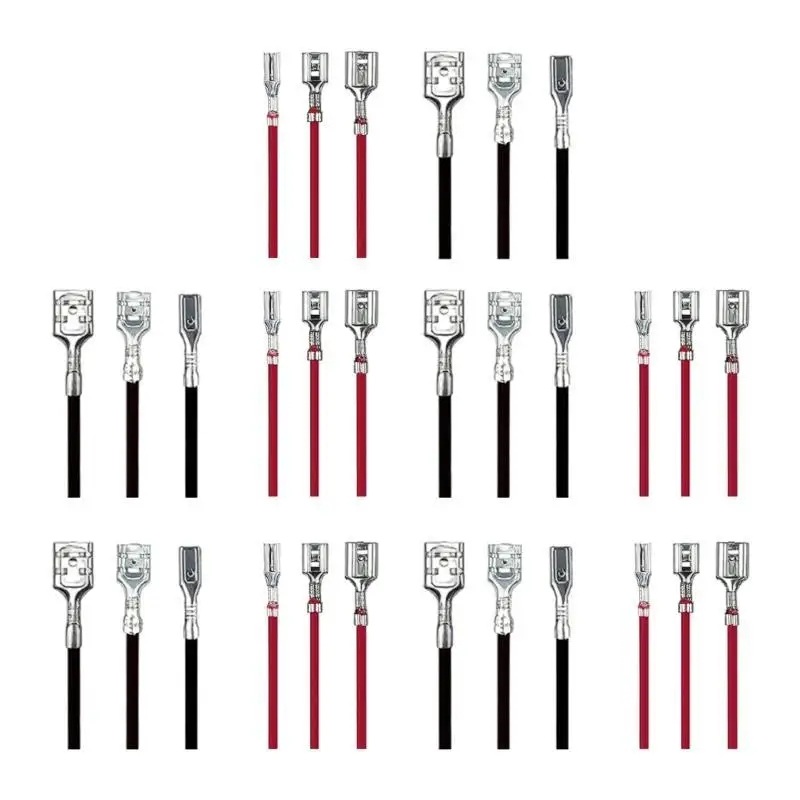 652F 30 قطعة أنثى رئيس سلك موصل مع الأكمام العازلة 2.8/4.8/6.3 مللي متر أنثى المجرف تجعيد محطات موصل #4