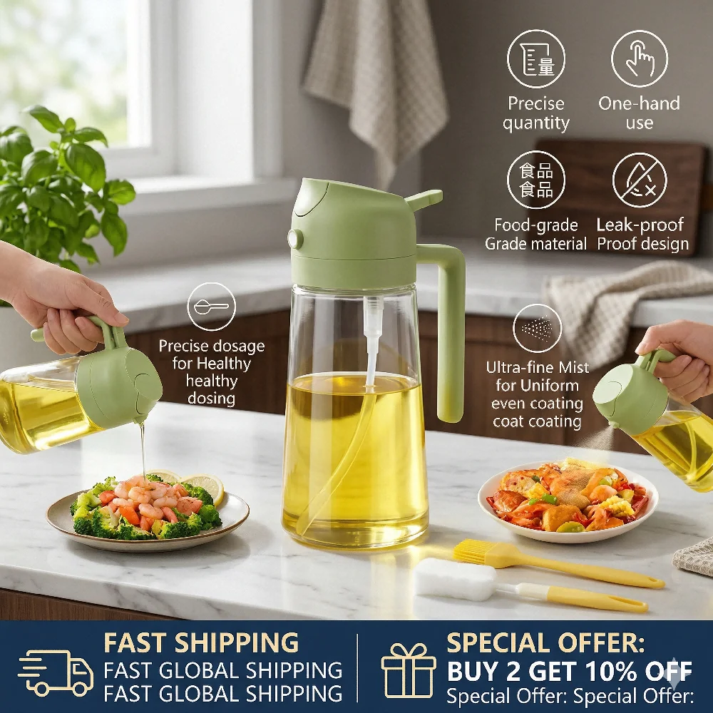 Botella de Plástico 2 en 1 par - Oil Mister Spray Bottle reseña y precio