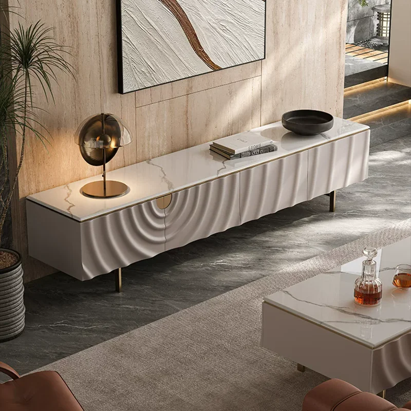 

White Mobile Tv Stands Living Room Modern Display Luxury Storage Organizer Tv Table Universal Muebles Chinese Style Furniture