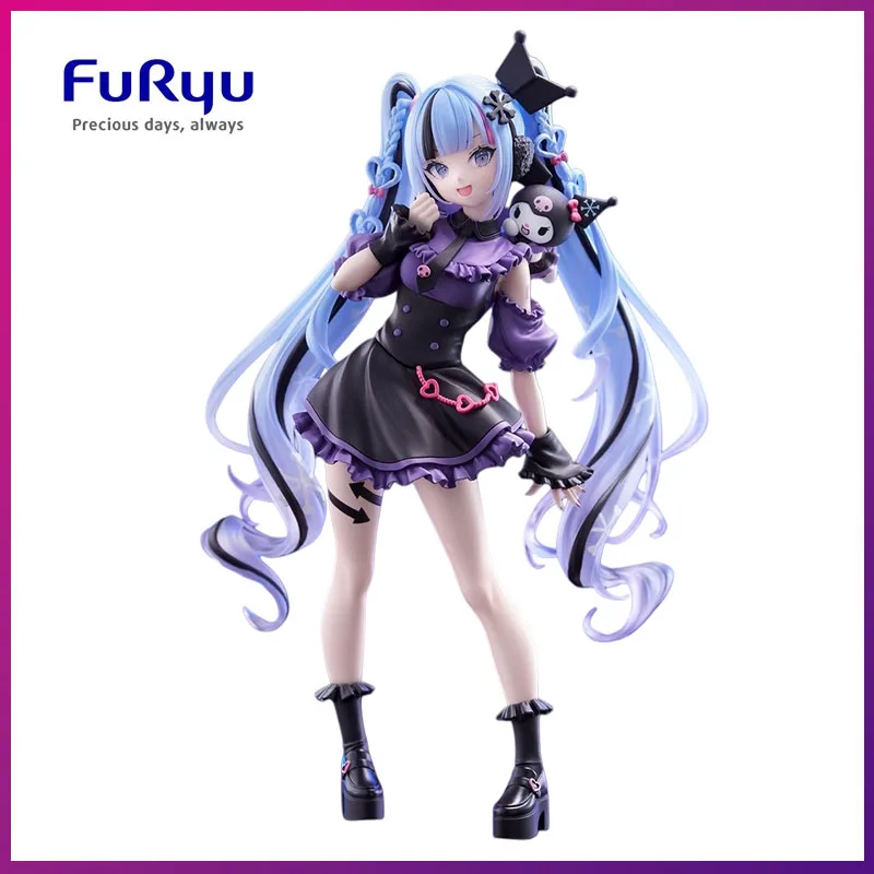 フリュー-在庫あり-トリオ-トライイット-雪ミク×クロミ-ボーカロイド-サンリオ-qバージョン-景品フィギュア-正規品-abs-pvc-19cm-非可動-かわいい