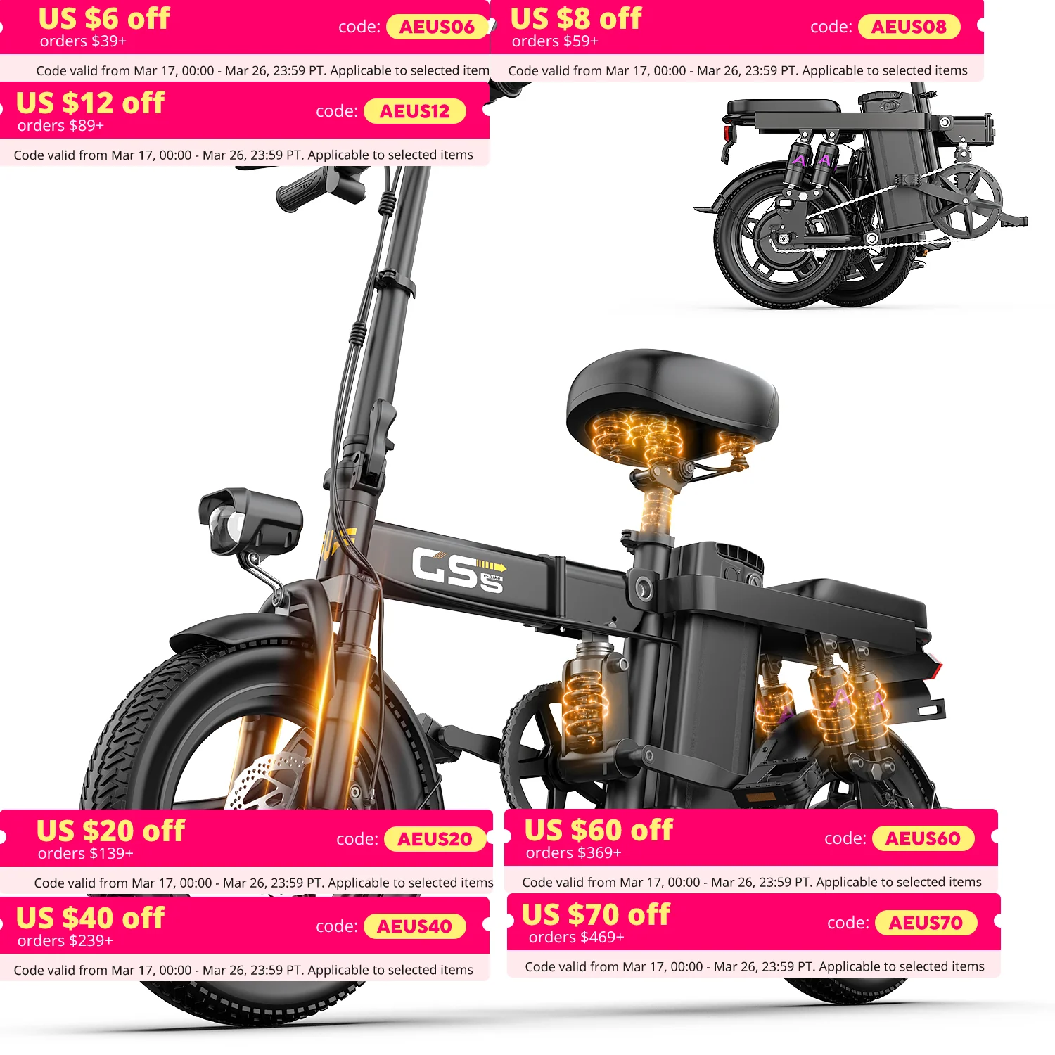 Electric Bike for Adults-Folding Electric Bicycle 500W Motor Up to 20+MPH 45 Miles,Commuter Ebike 48V 15AH Removable Battery