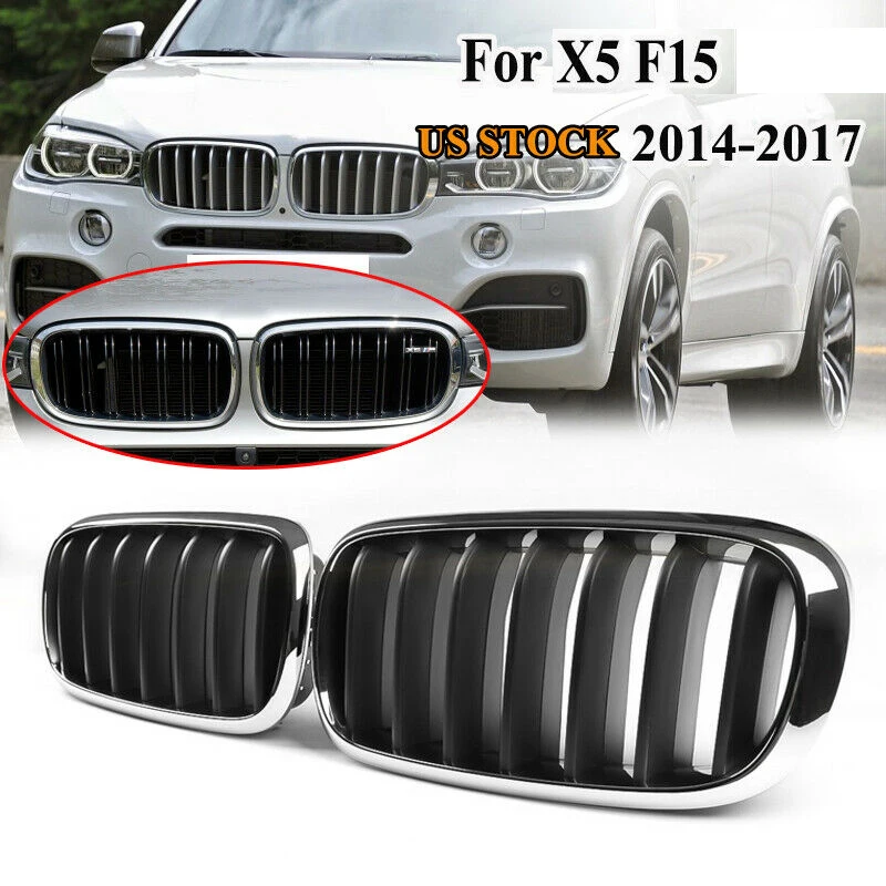 Car Front Kidney Grille Chrome&Black for-BMW X5 X6 F15 F16 F85 F86 M Sport 2013-2017 51117294485 51117294486