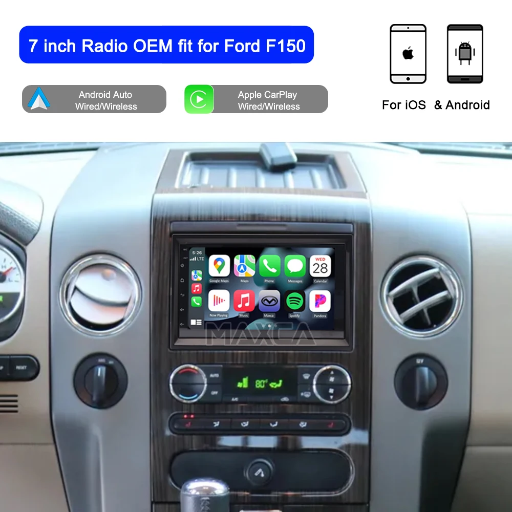 

2 Din 7 inch Car Radio For Ford F150 F250 F350 Escape Explorer Edge E150 Wireless CarPlay Android Auto Stereo Player