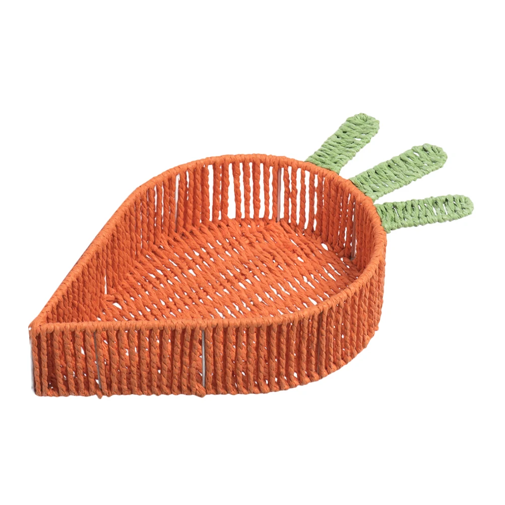 

Carrot Storage Basket Snacks Food Serving Tray Fruit and Vegetable Paper Rope Easter Party Favor Office Rack Holder